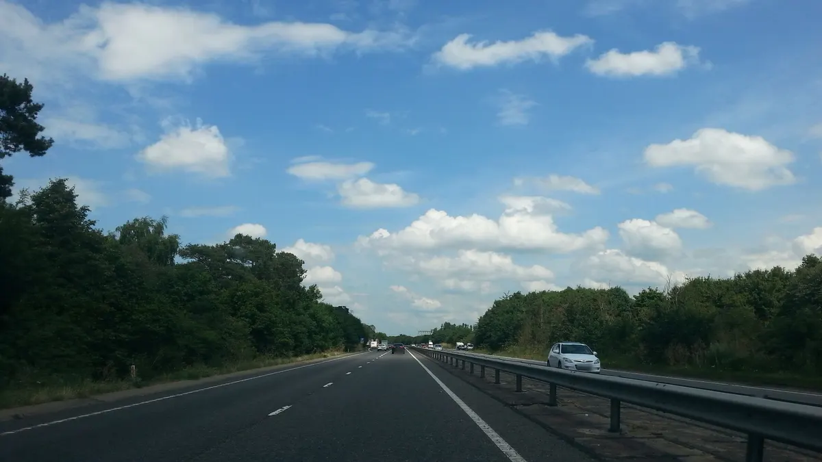 Dashcam view on the A11