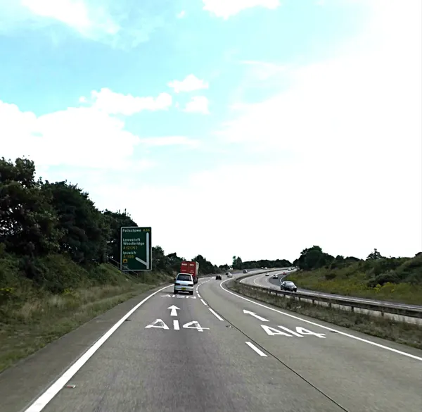 The A14: A14 Felixstowe Road, Nacton