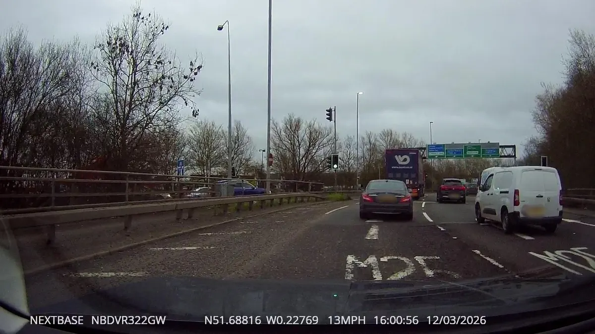 Dashcam view on the A1(M)