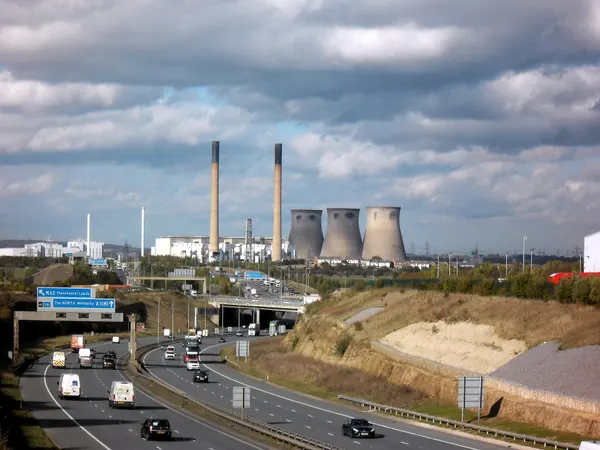 The A1(M): A1M motorway and derelict power station