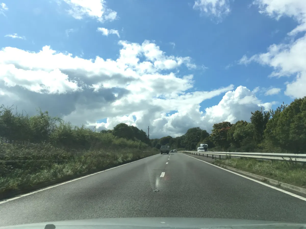 Dashcam view on the A3