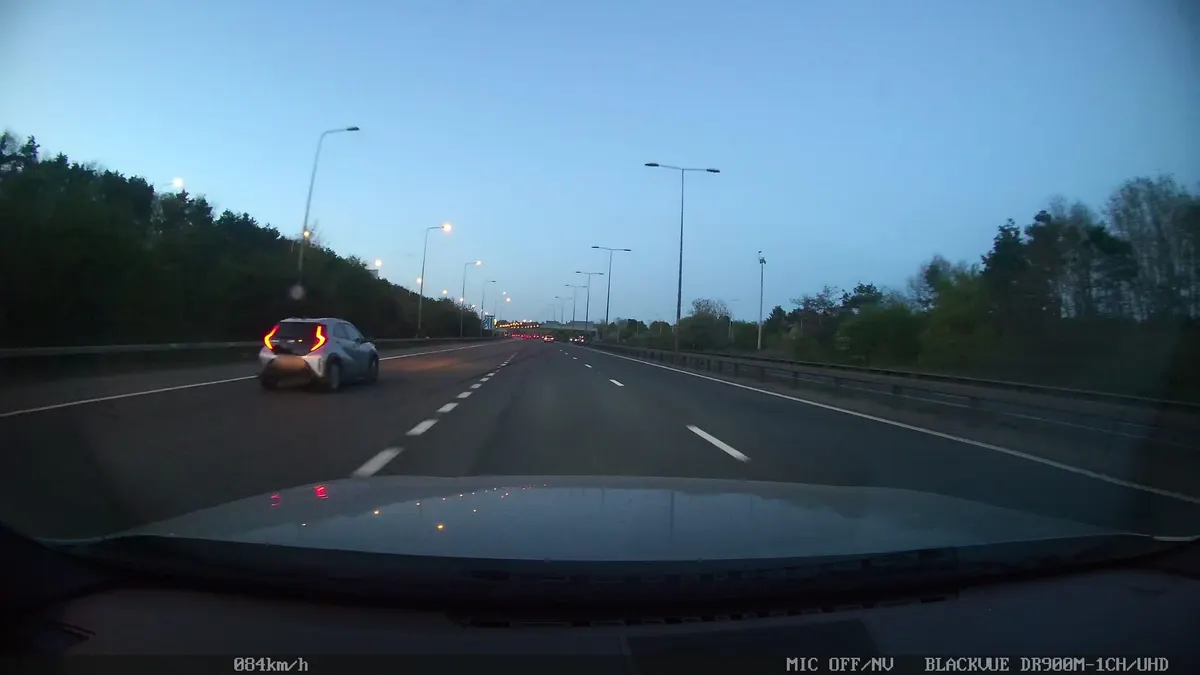 Dashcam view on the M11