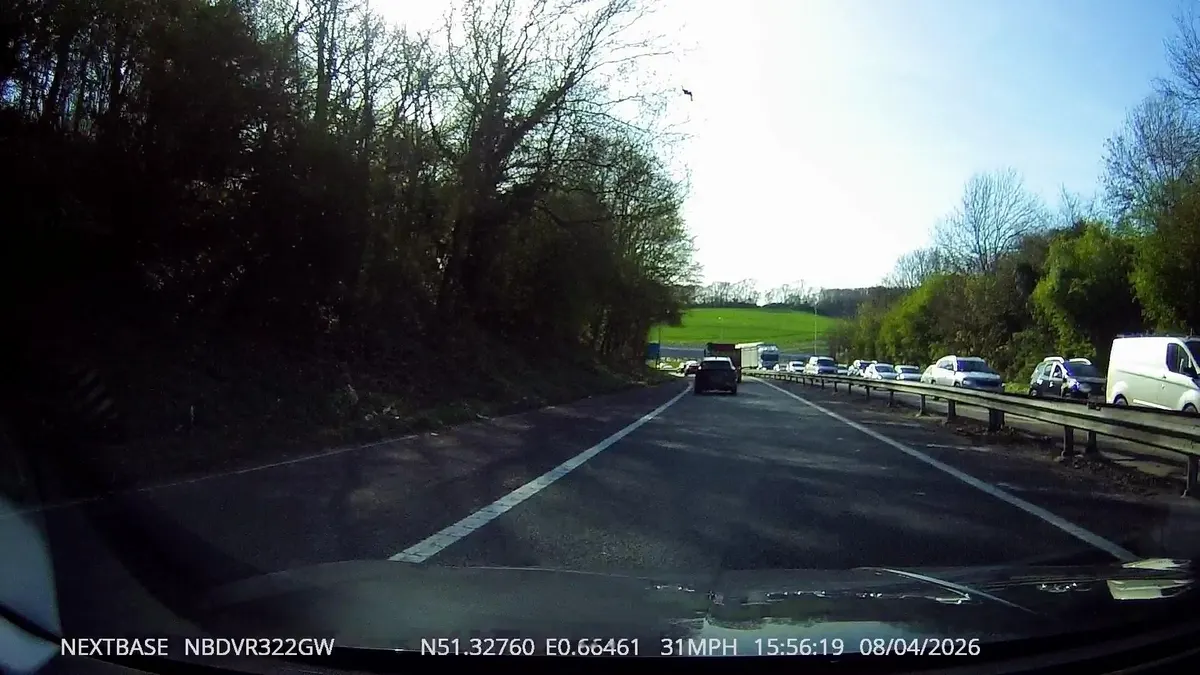 Dashcam view on the M2