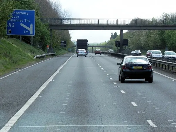The M2: Salters Lane Bridge over the M2