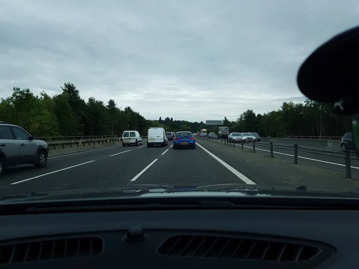 Dashcam view on the M23