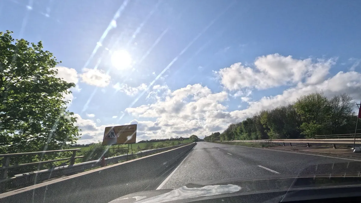Dashcam view on the M45