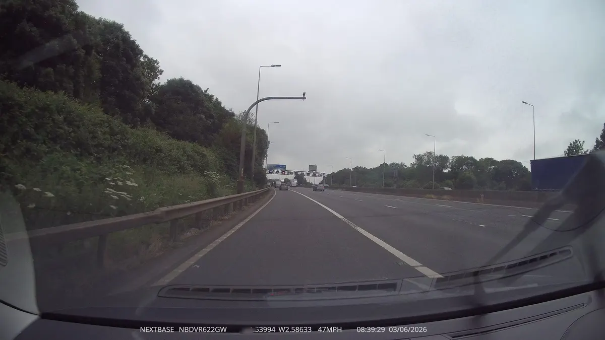 Dashcam view on the M5