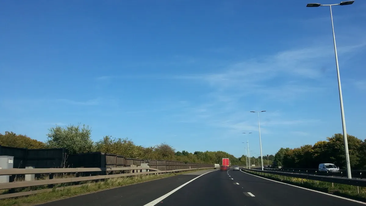 Dashcam view on the M54
