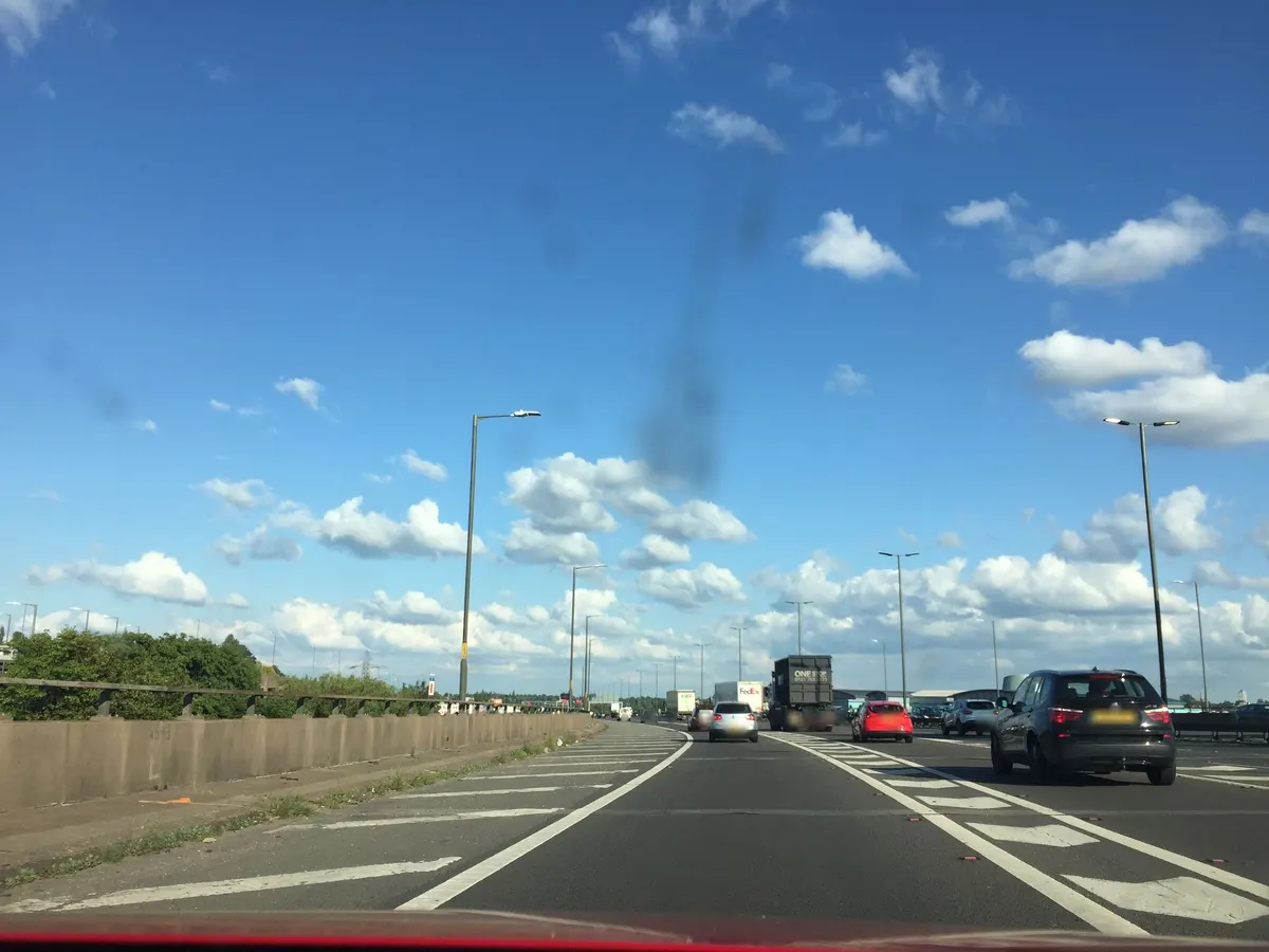 Dashcam view on the M6