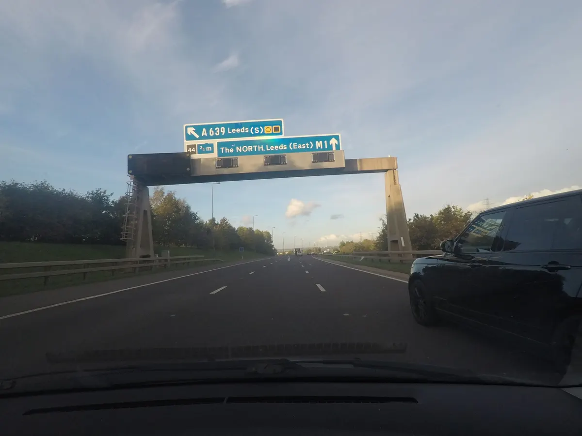 Dashcam view on the M621
