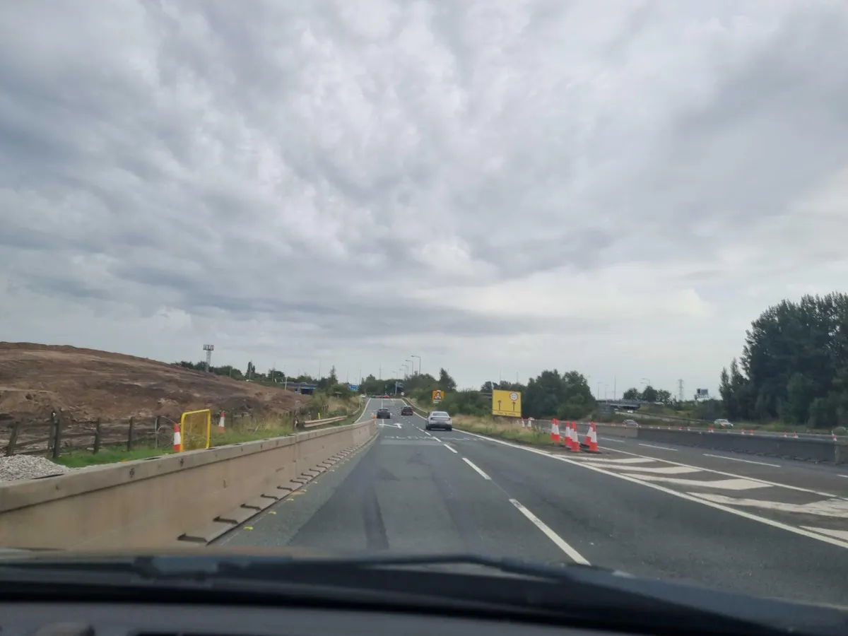 Dashcam view on the M66